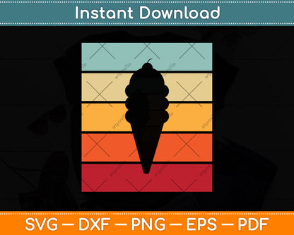 Retro Vintage Ice Cream Svg Png Dxf Digital Cutting File