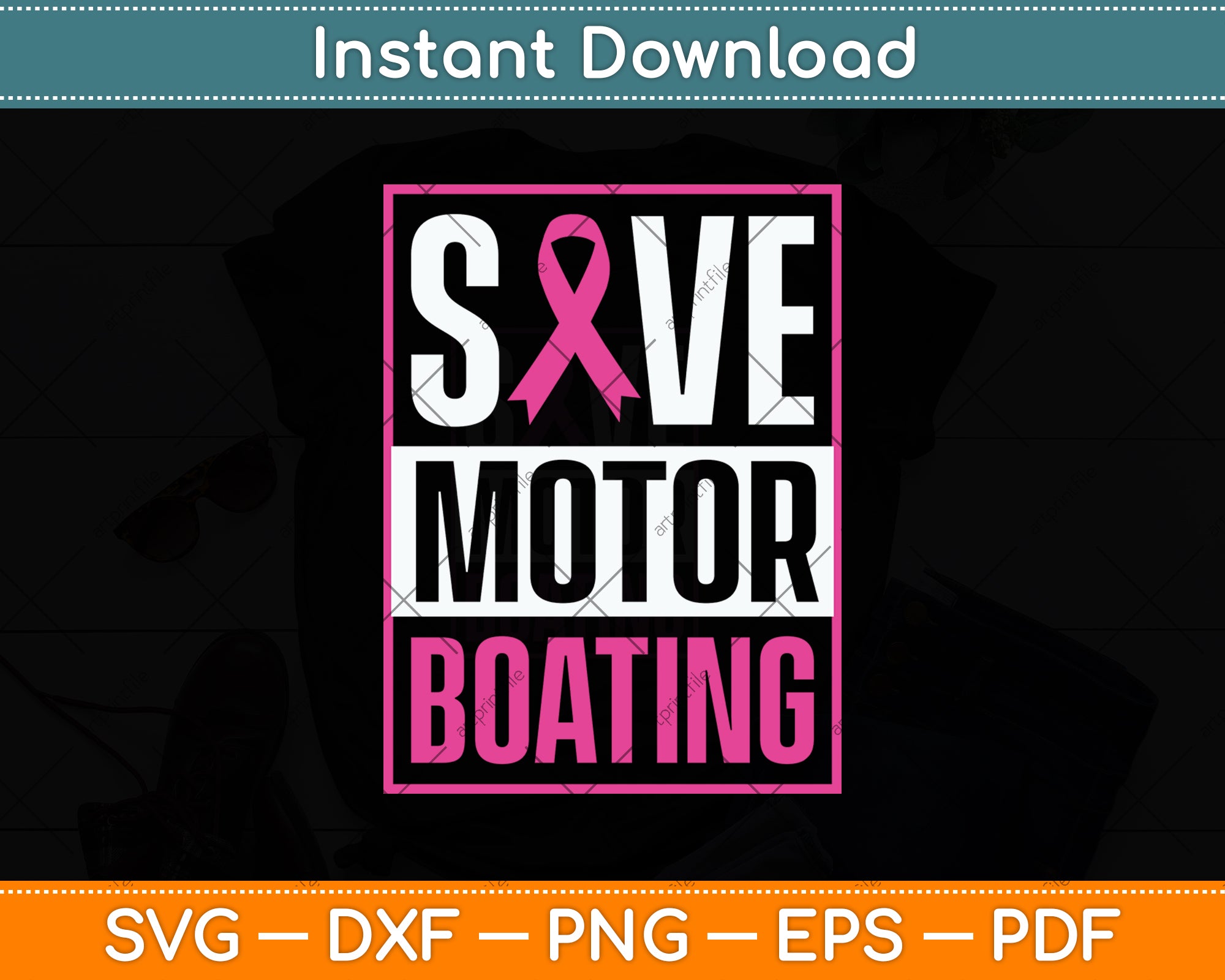 Save Motorboating Funny Breast Cancer Svg Cutting File – artprintfile