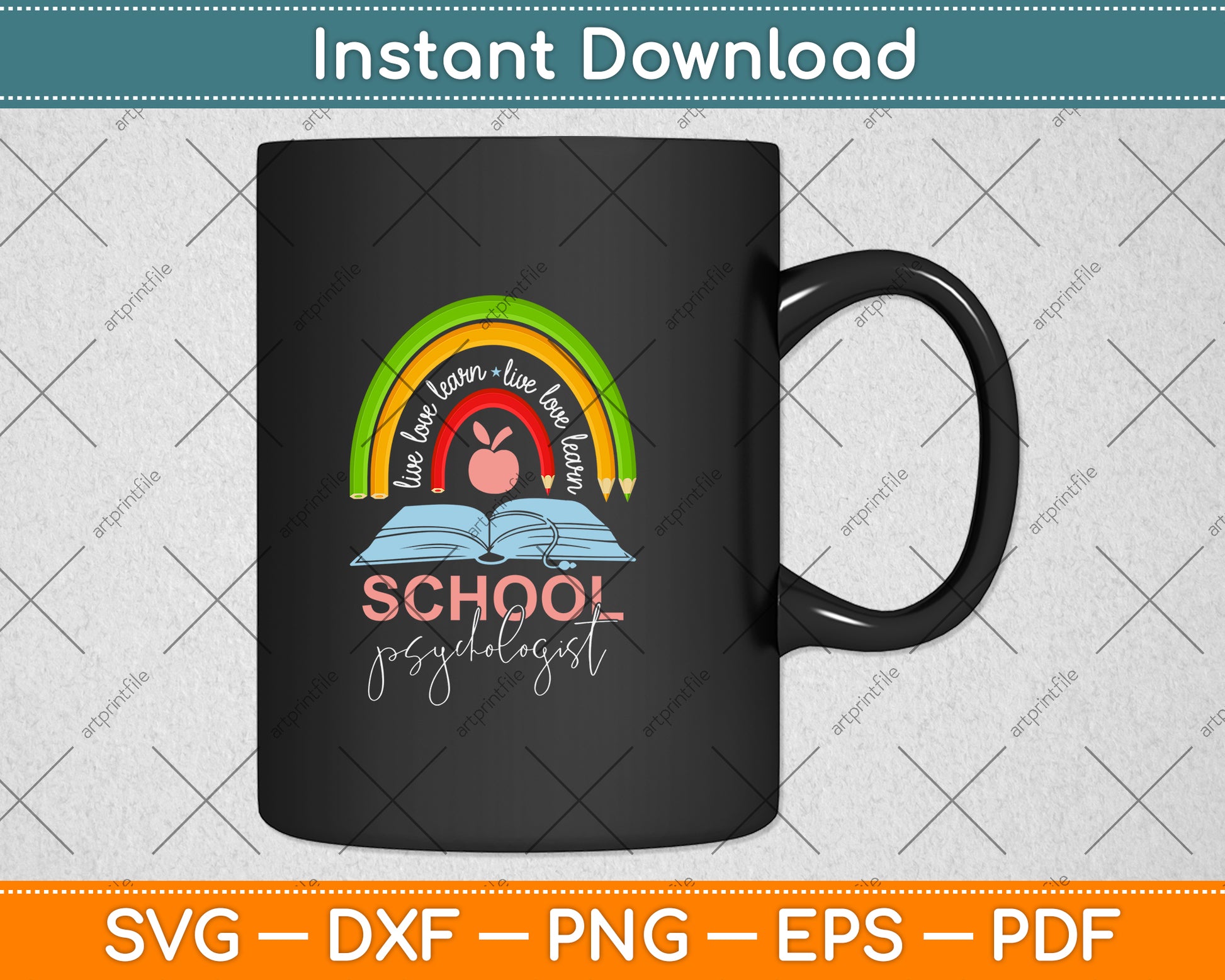 School Psychologist Boho Rainbow Day Back To School Svg Png Dxf Digital Cutting File