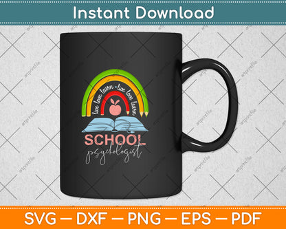 School Psychologist Boho Rainbow Day Back To School Svg Png Dxf Digital Cutting File