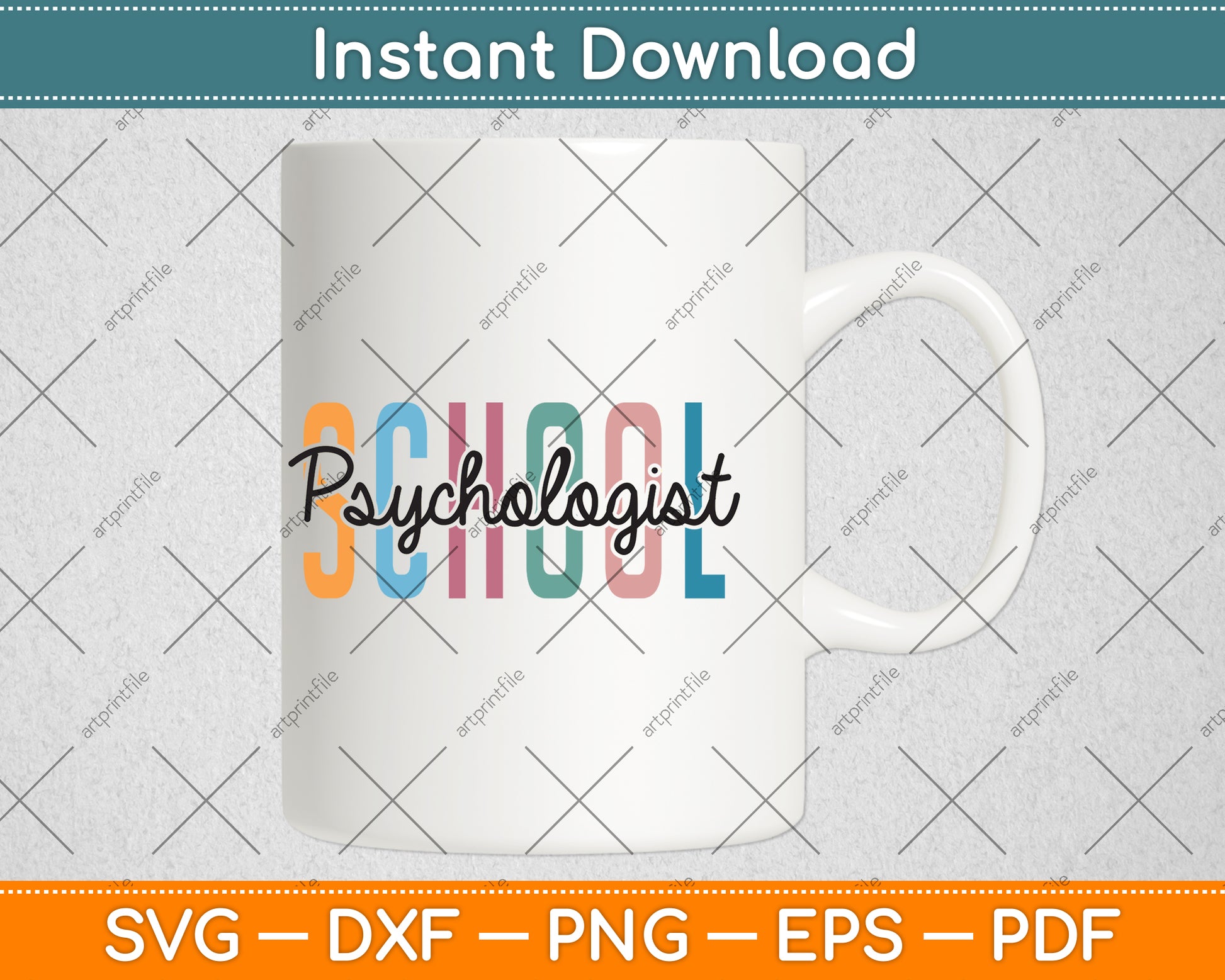 School Psychologist Rainbow Psychology Teacher Svg Png Dxf Digital Cutting File