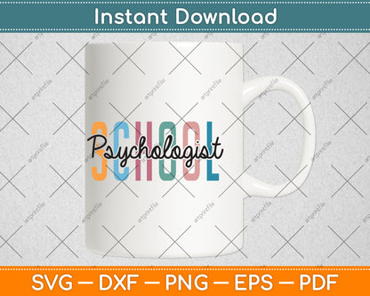 School Psychologist Rainbow Psychology Teacher Svg Png Dxf Digital Cutting File
