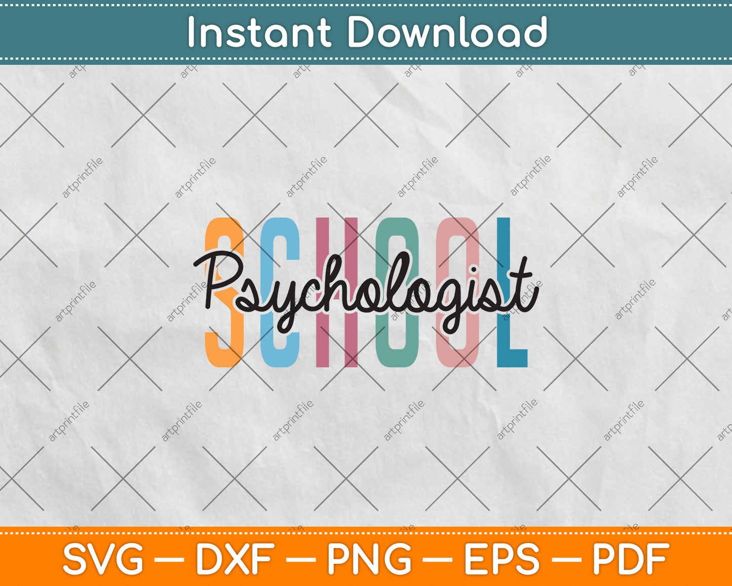 School Psychologist Rainbow Psychology Teacher Svg Png Dxf Digital Cutting File