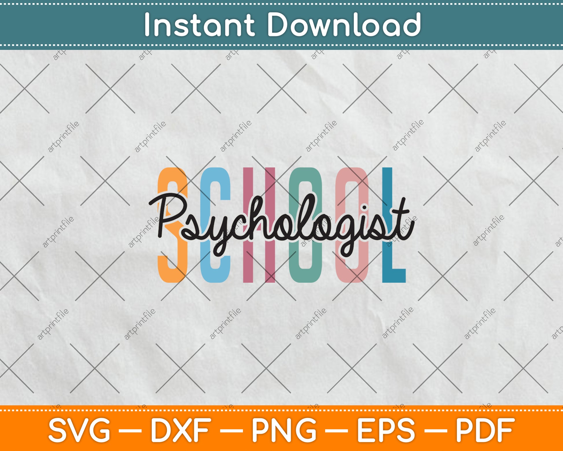 School Psychologist Rainbow Psychology Teacher Svg Png Dxf Digital Cutting File