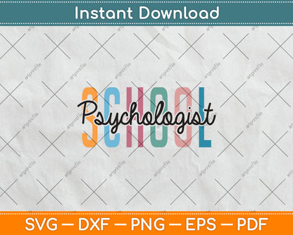 School Psychologist Rainbow Psychology Teacher Svg Png Dxf Digital Cutting File