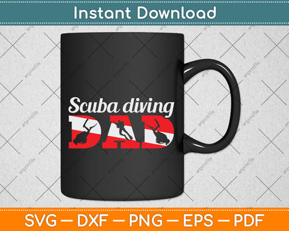 Scuba Diving Dad Svg Png Dxf Digital Cutting File