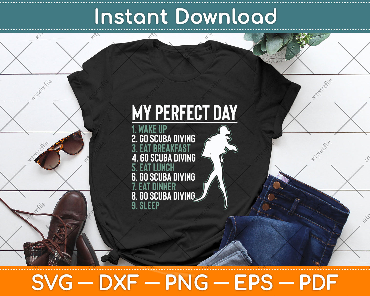 Scuba Diving Funny Svg Png Dxf Digital Cutting File