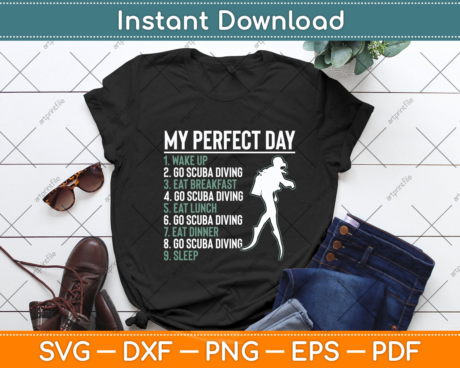 Scuba Diving Funny Svg Png Dxf Digital Cutting File