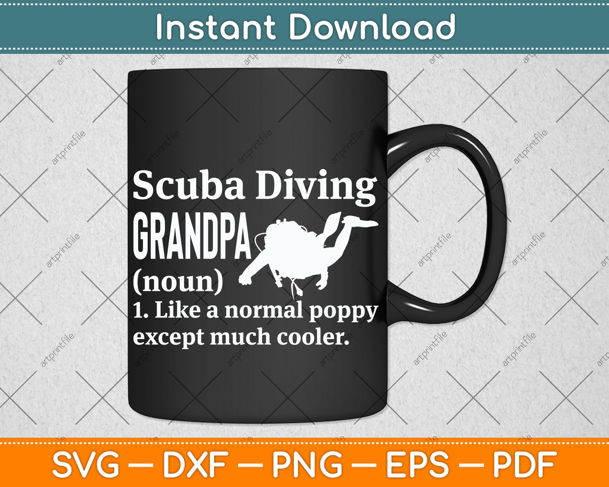Scuba Diving Grandpa Definition Svg Png Dxf Digital Cutting File