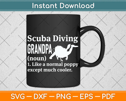 Scuba Diving Grandpa Definition Svg Png Dxf Digital Cutting File