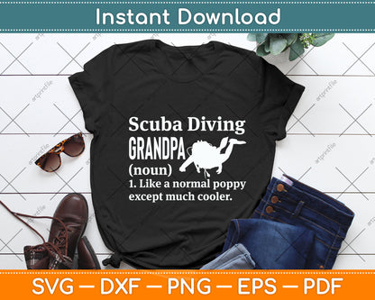 Scuba Diving Grandpa Definition Svg Png Dxf Digital Cutting File