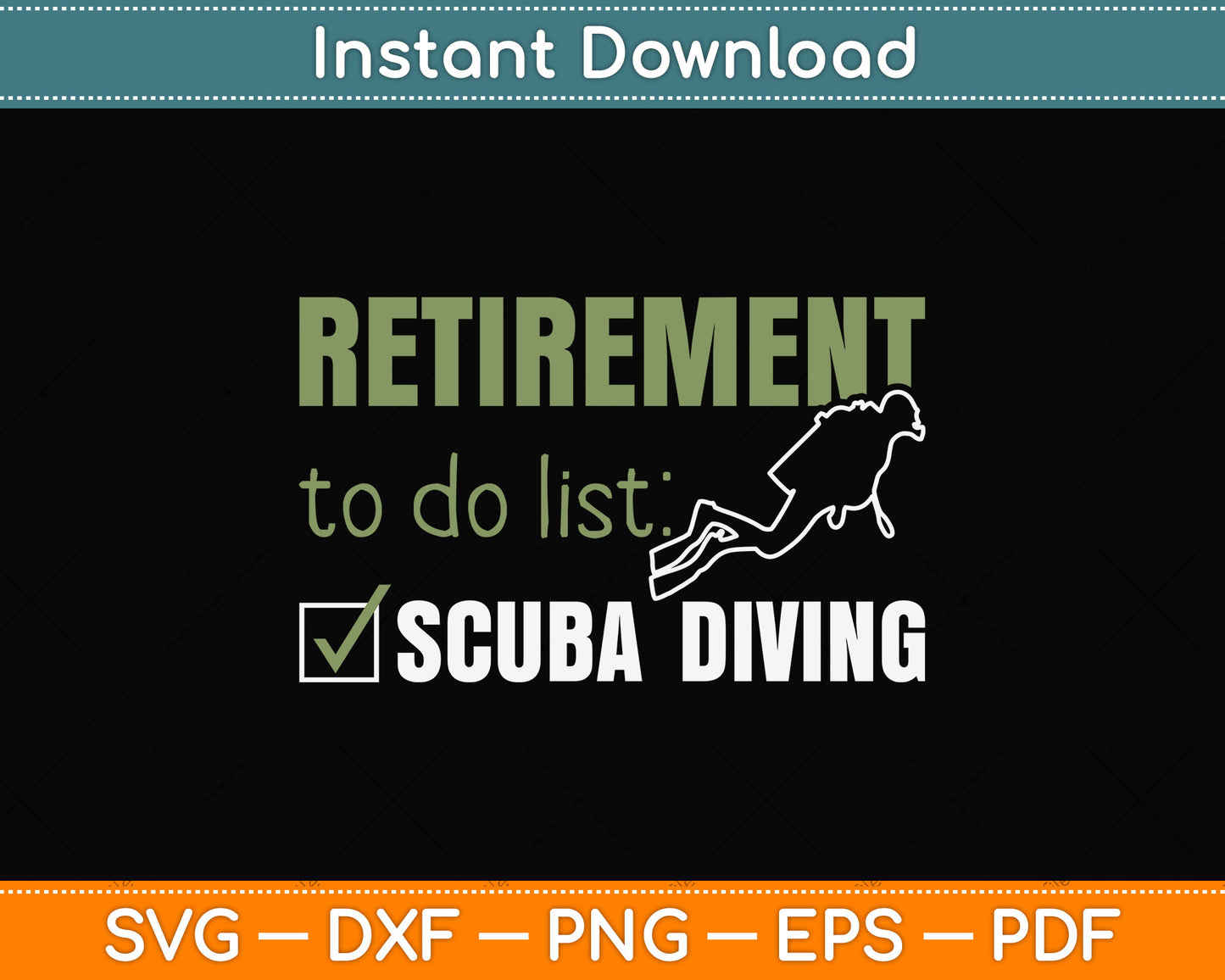 Scuba Diving Retirement Svg Png Dxf Digital Cutting File