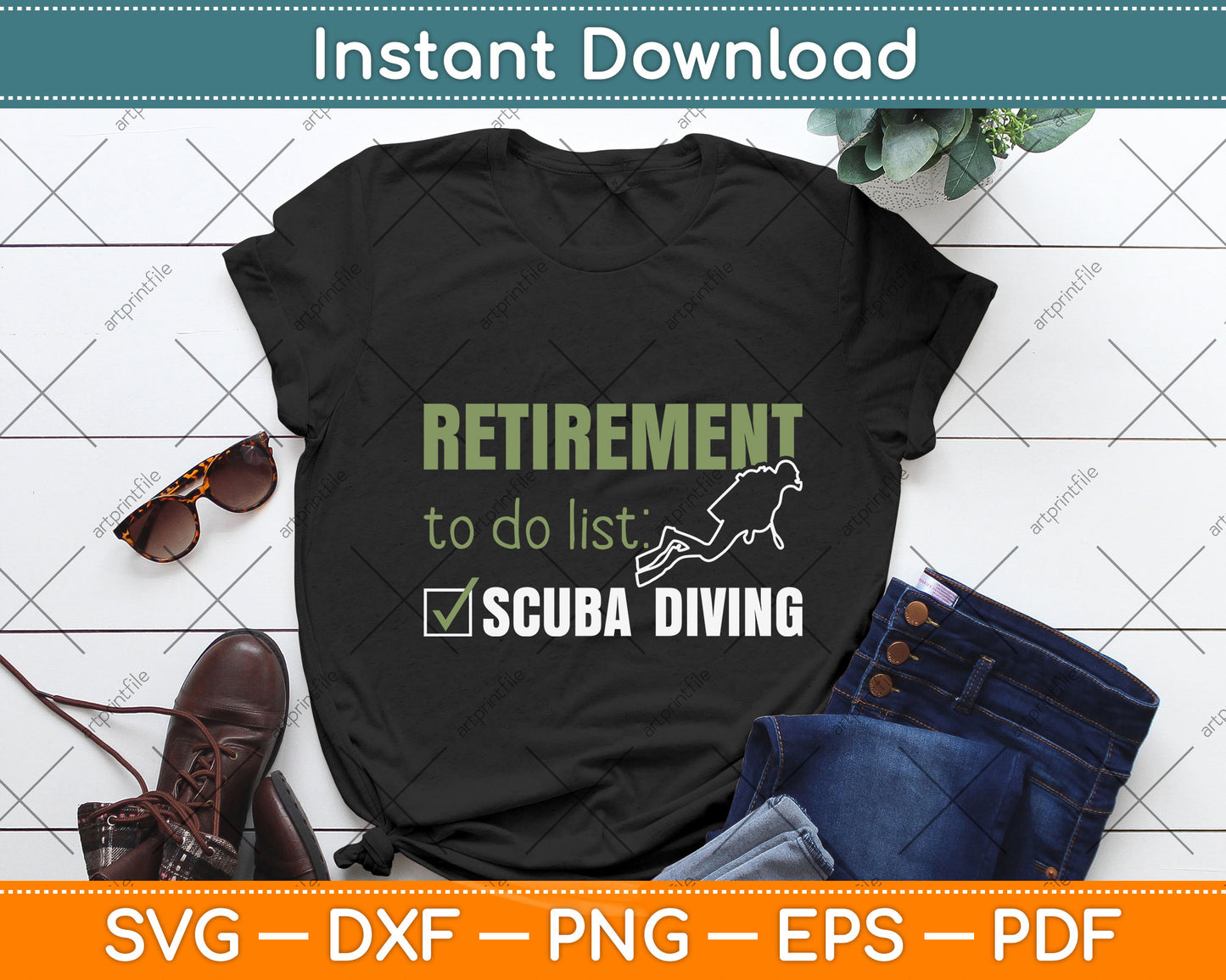 Scuba Diving Retirement Svg Png Dxf Digital Cutting File