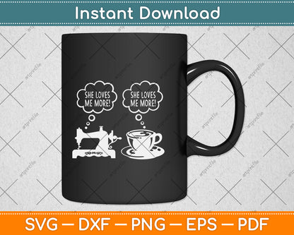 Sewing Machine Coffee Funny Sew Quilting Svg Png Dxf Digital Cutting File