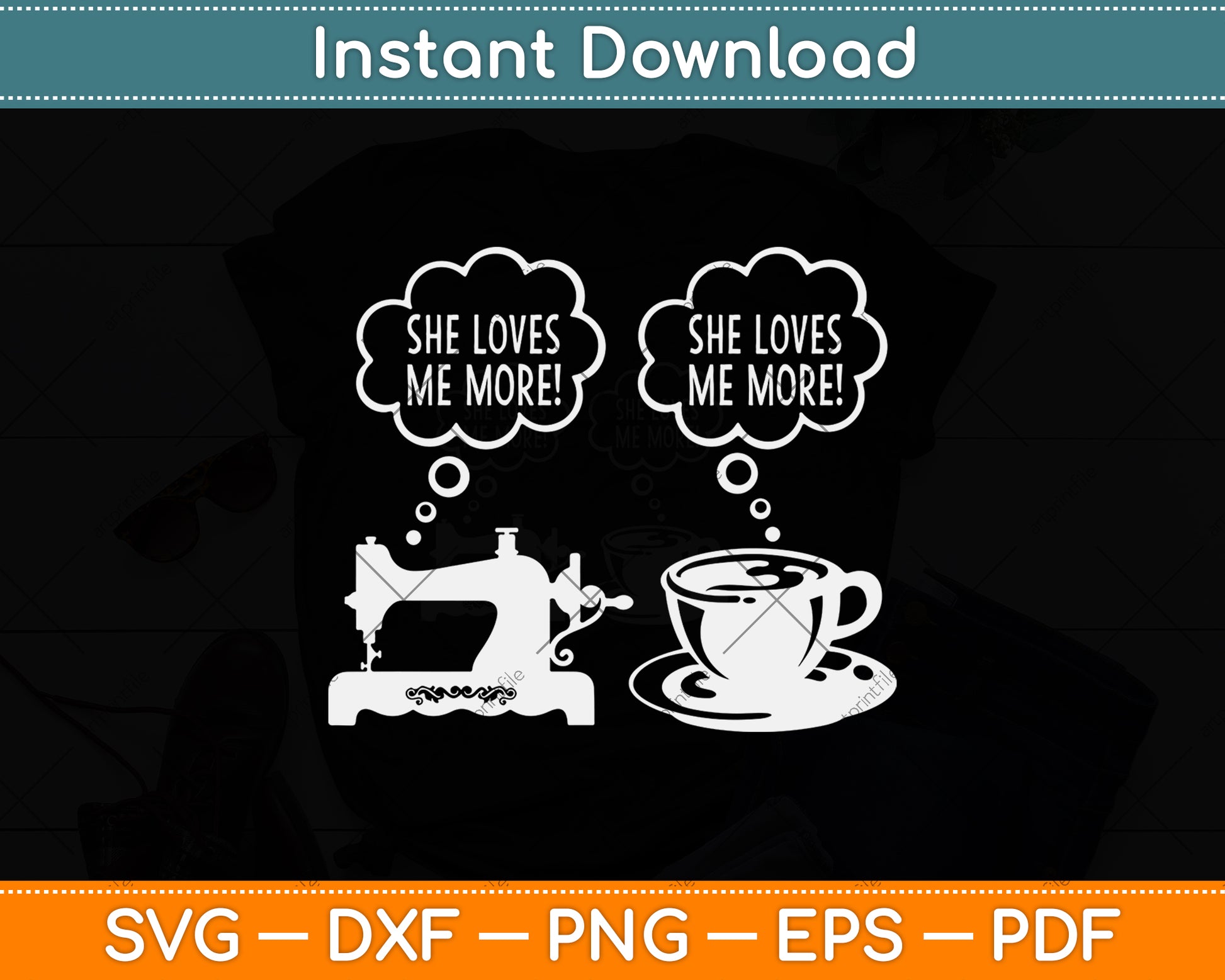 Sewing Machine Coffee Funny Sew Quilting Svg Png Dxf Digital Cutting File