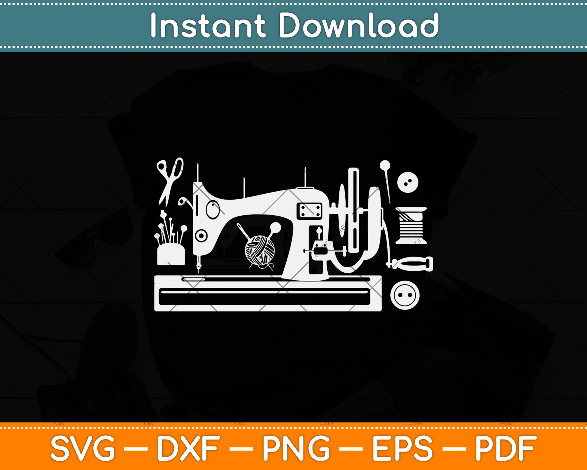 Sewing Quilting Machine Svg Png Dxf Digital Cutting File