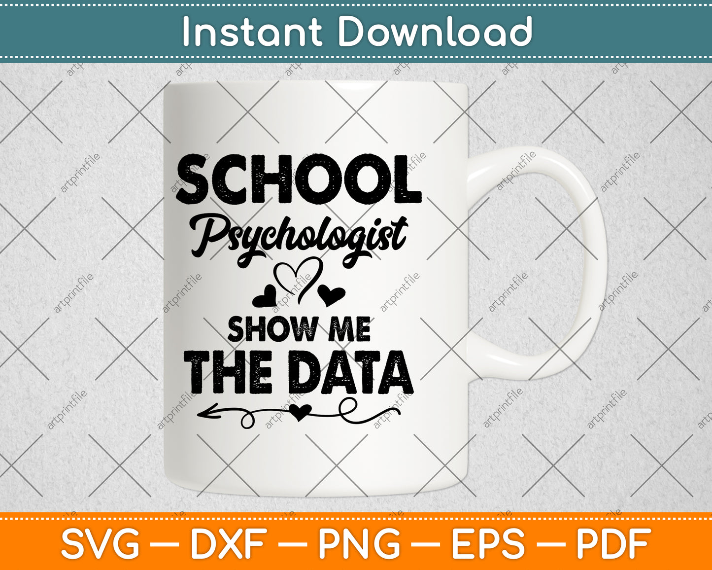 Show Me The Data School Psychologist Svg Png Dxf Digital Cutting File