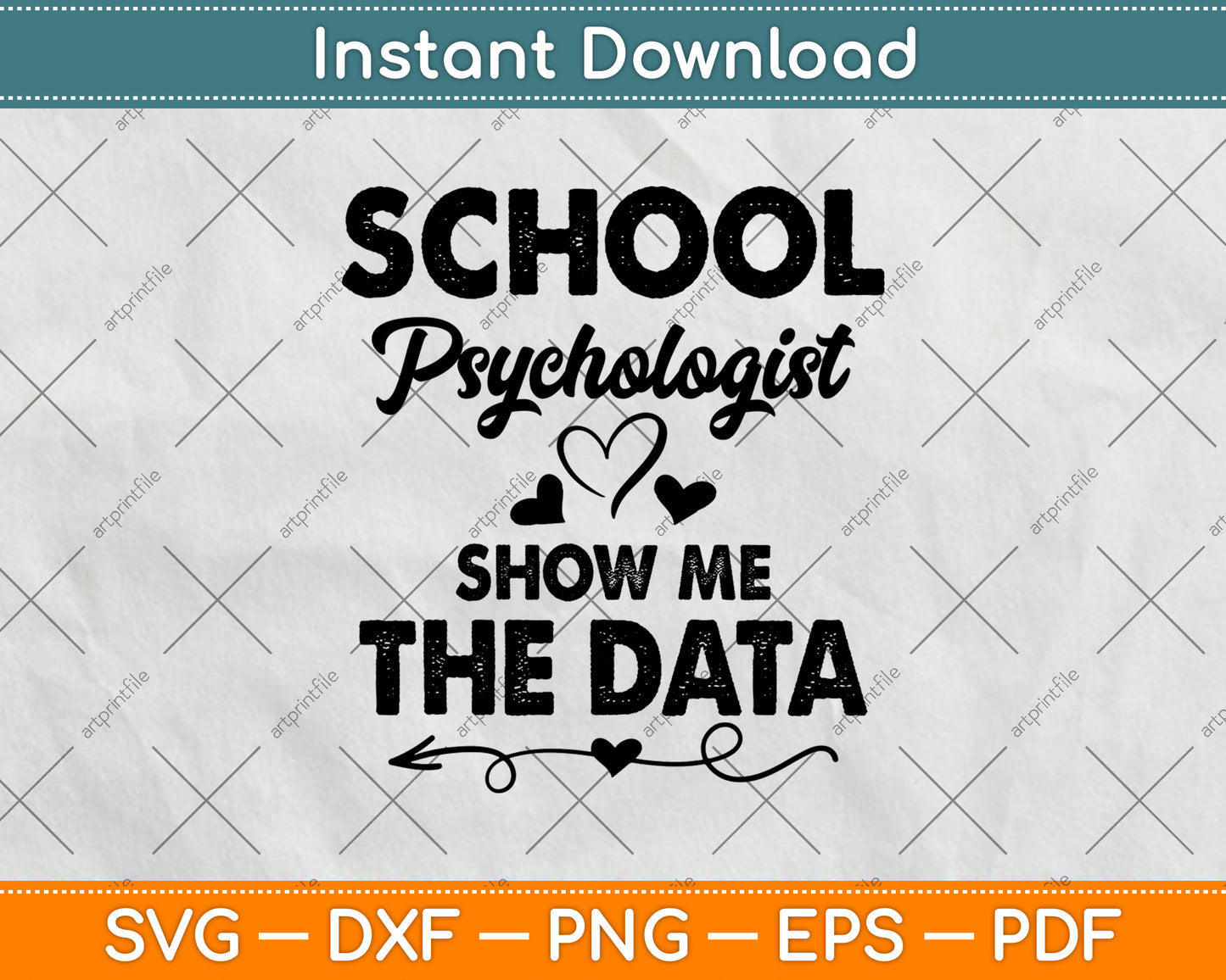 Show Me The Data School Psychologist Svg Png Dxf Digital Cutting File