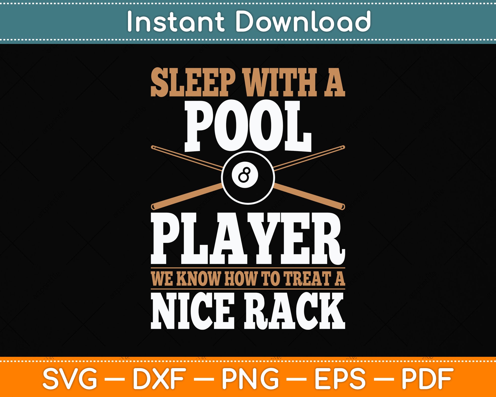 Sleep with a Pool Player Nice Rack Funny Billiards Svg Cutting File ...
