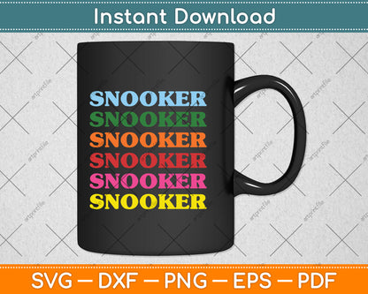 Snooker Retro 70's 80's Tee for Snooker Players Svg Png Dxf Digital Cutting File