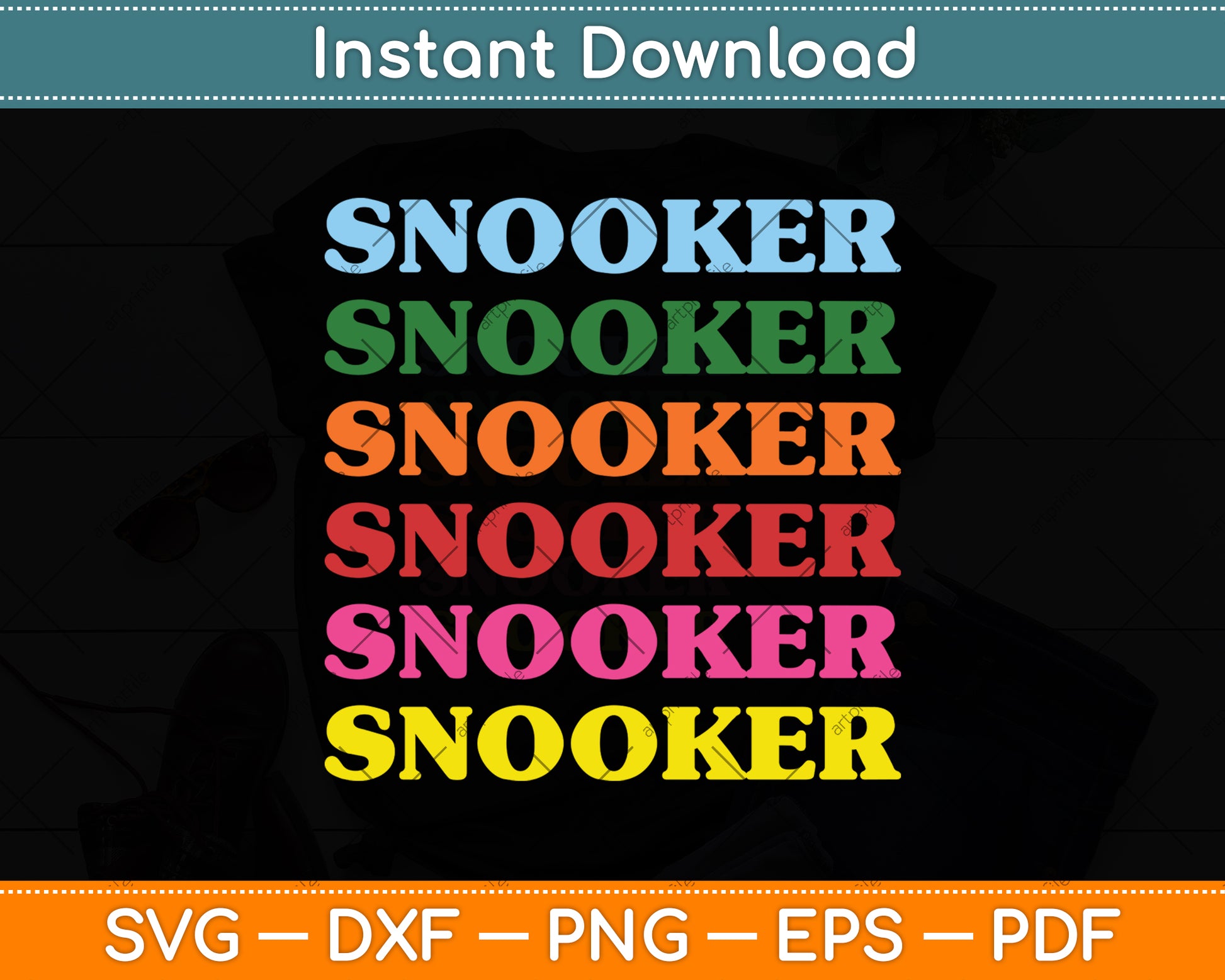 Snooker Retro 70's 80's Tee for Snooker Players Svg Png Dxf Digital Cutting File