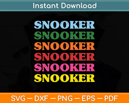 Snooker Retro 70's 80's Tee for Snooker Players Svg Png Dxf Digital Cutting File