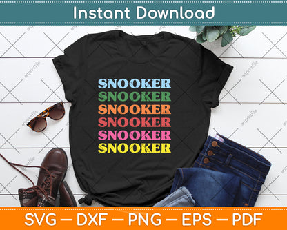 Snooker Retro 70's 80's Tee for Snooker Players Svg Png Dxf Digital Cutting File