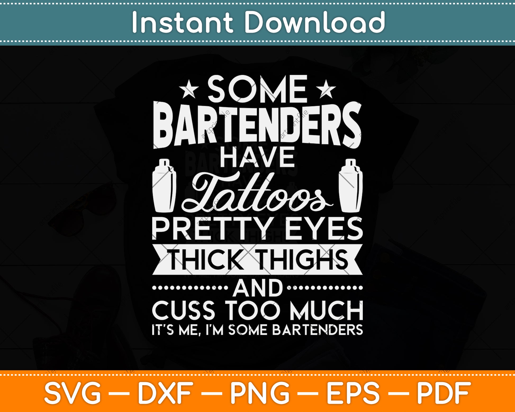 Some Bartender Have Tattoos Funny Bartender Svg Png Dxf Digital Cutting File