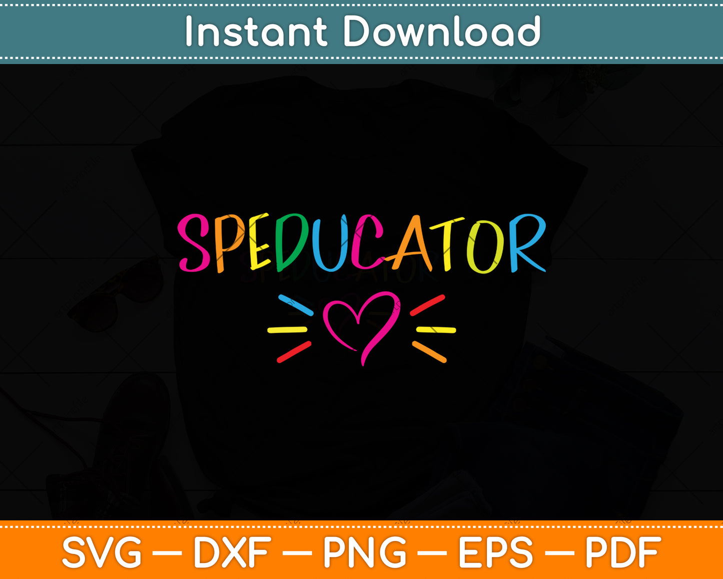 Speducator Heart Svg Png Dxf Digital Cutting File