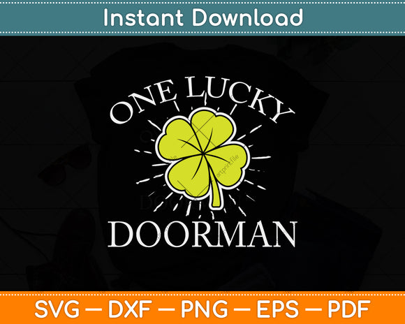 St Patricks Day Lucky Doorman Svg Png Dxf Digital Cutting File