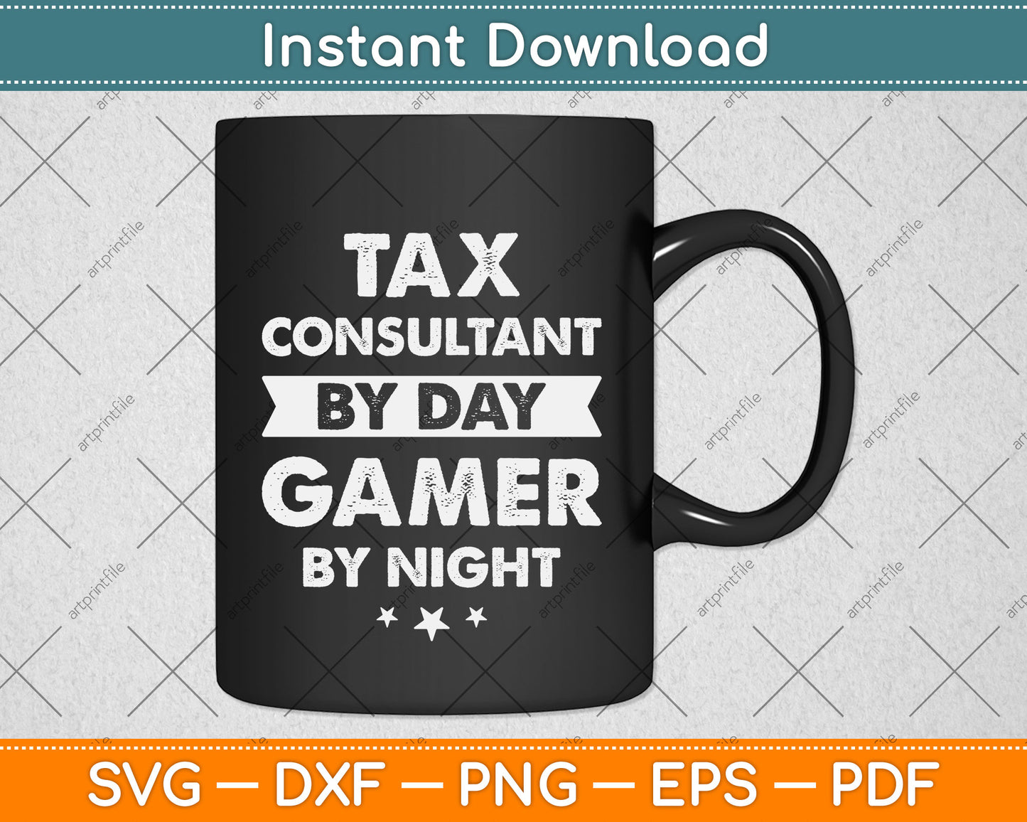 Tax Consultant By Day Gamer By Night Svg Png Dxf Digital Cutting File