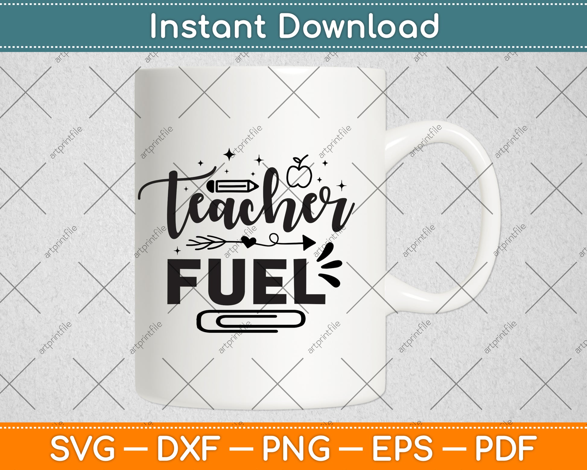 Teacher Fuel Teacher Day Svg Png Dxf Digital Cutting File