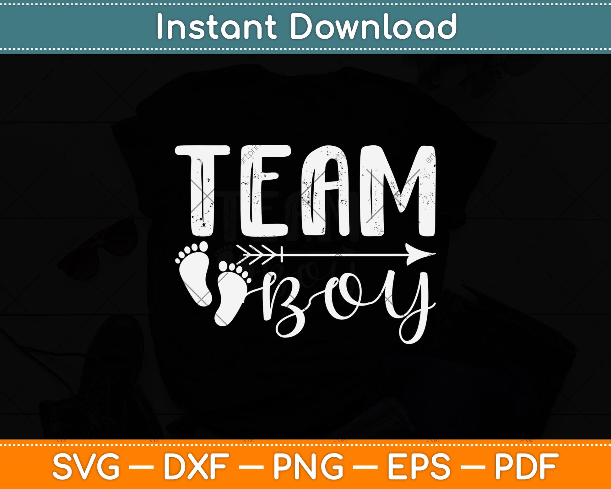 Team Boy Gender Reveal Baby Shower Svg Png Dxf Digital Cutting File