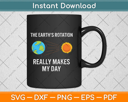 The Earth's Rotation Really Makes My Day Science Svg Png Dxf Digital Cutting File