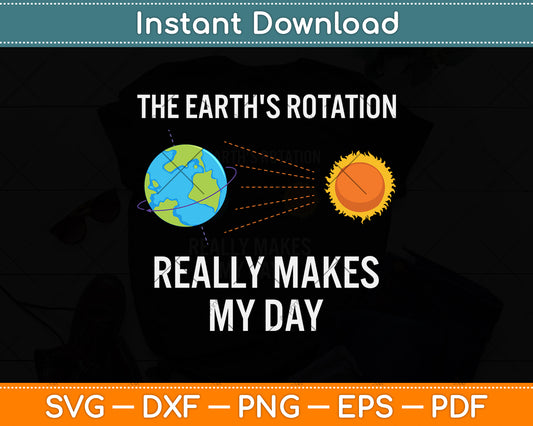 The Earth's Rotation Really Makes My Day Science Svg Png Dxf Digital Cutting File