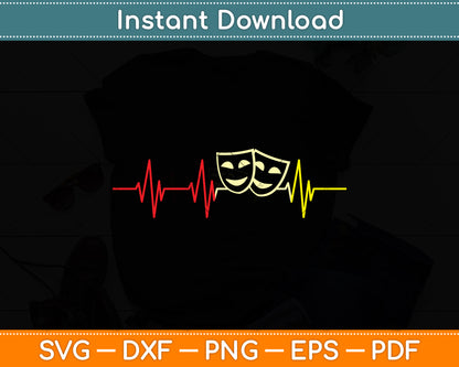 Theatre Actor Heartbeat Svg Png Dxf Digital Cutting File