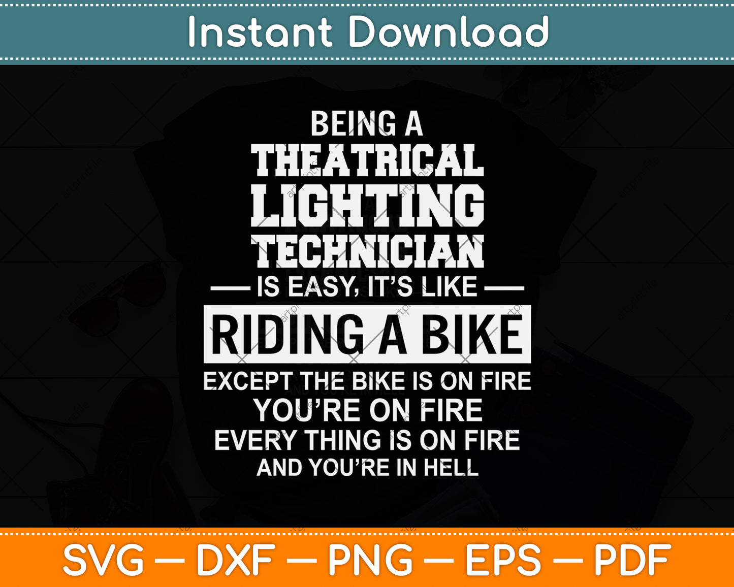 Theatrical Lighting Technician Svg Png Dxf Digital Cutting File