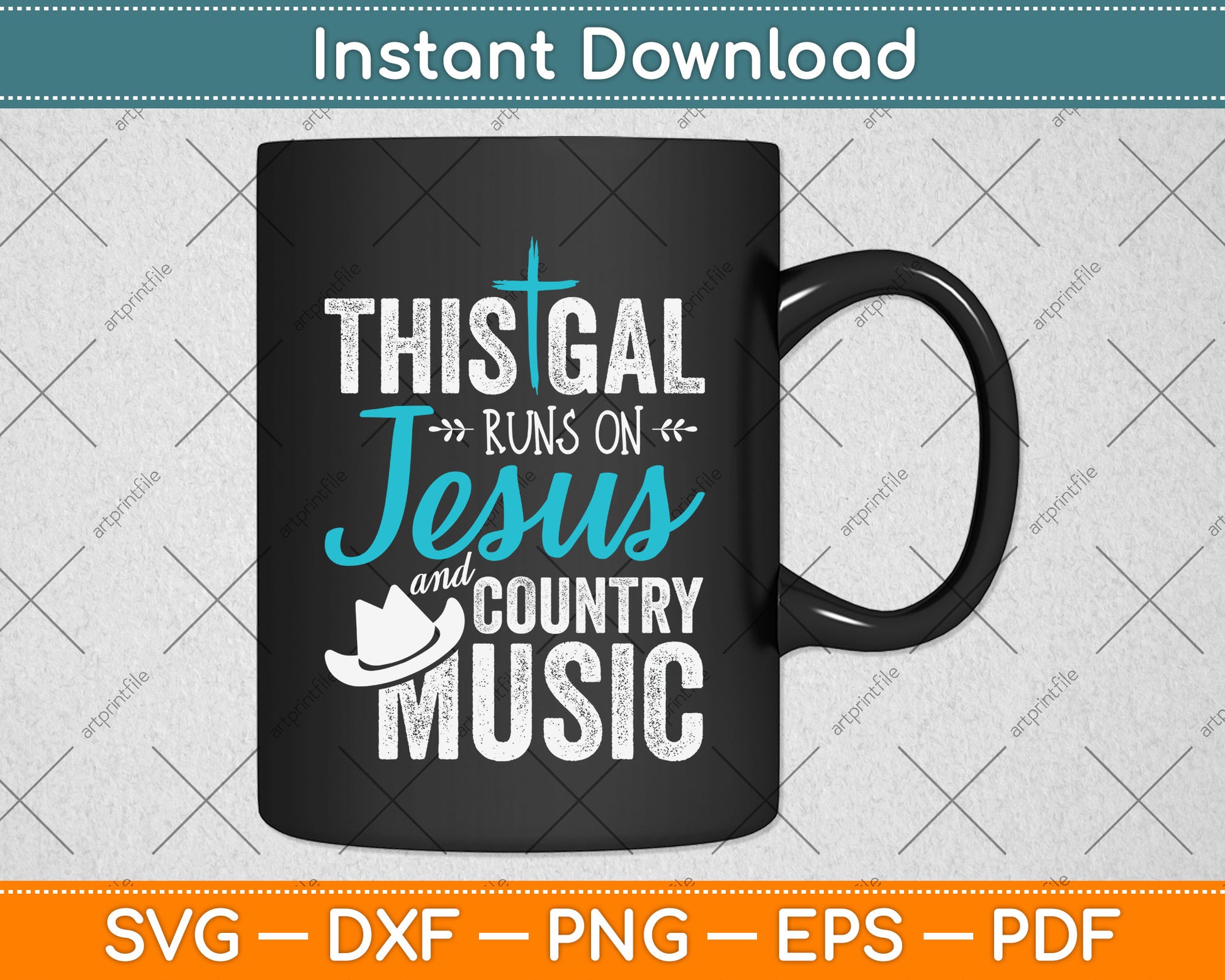 This Gal Runs On Jesus And Country Music Christians Svg Png Dxf Digital Cutting File