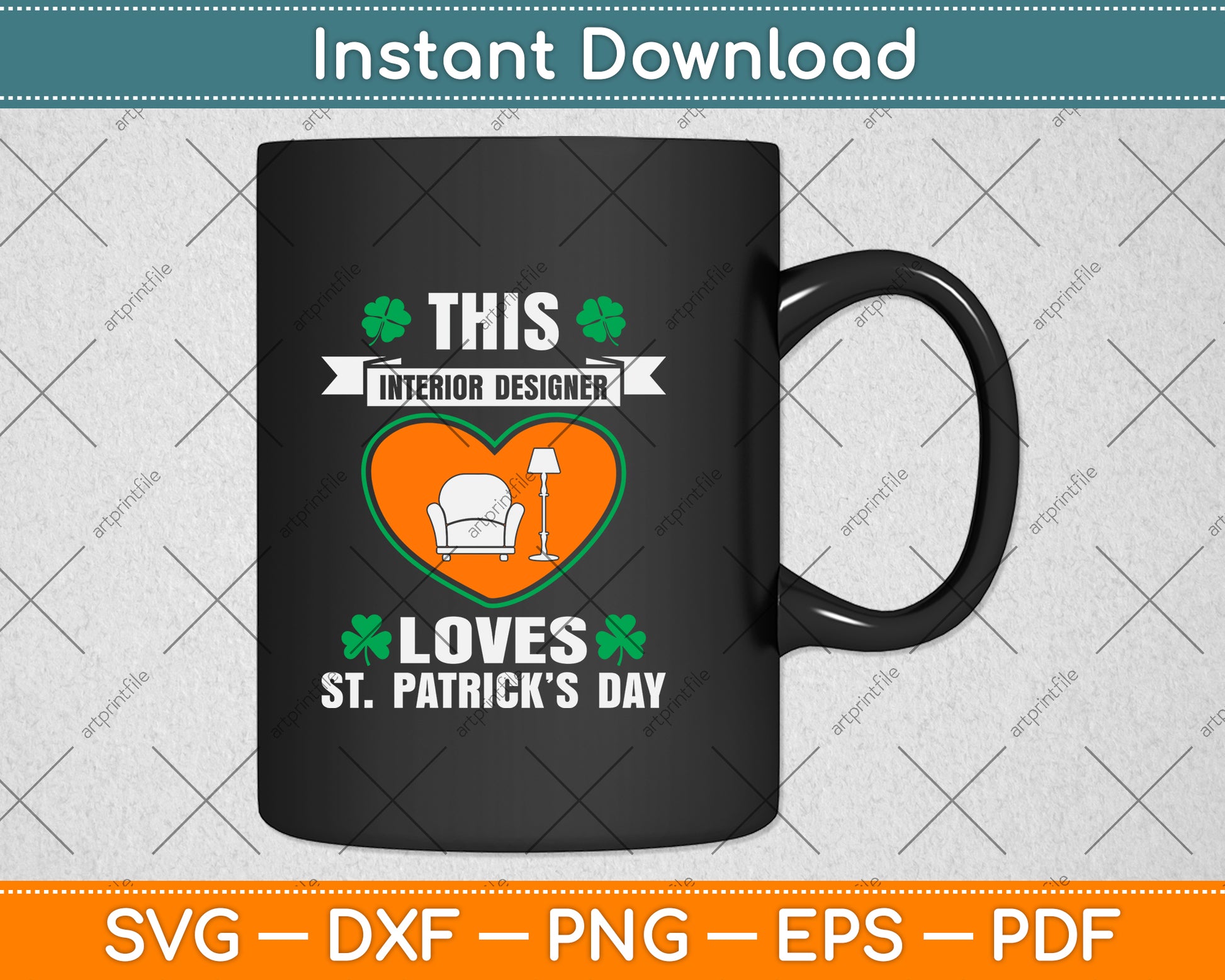 This Interior Designer Loves St Patrick's Day Svg Png Dxf Digital Cutting File