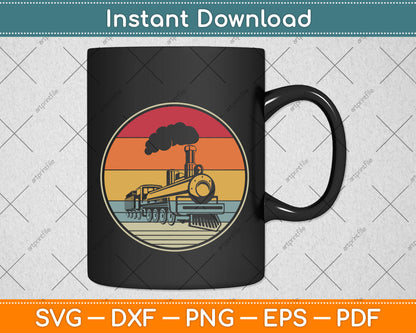 Train Vintage Distressed Retro Engineer Svg Png Dxf Digital Cutting File