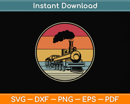 Train Vintage Distressed Retro Engineer Svg Png Dxf Digital Cutting File