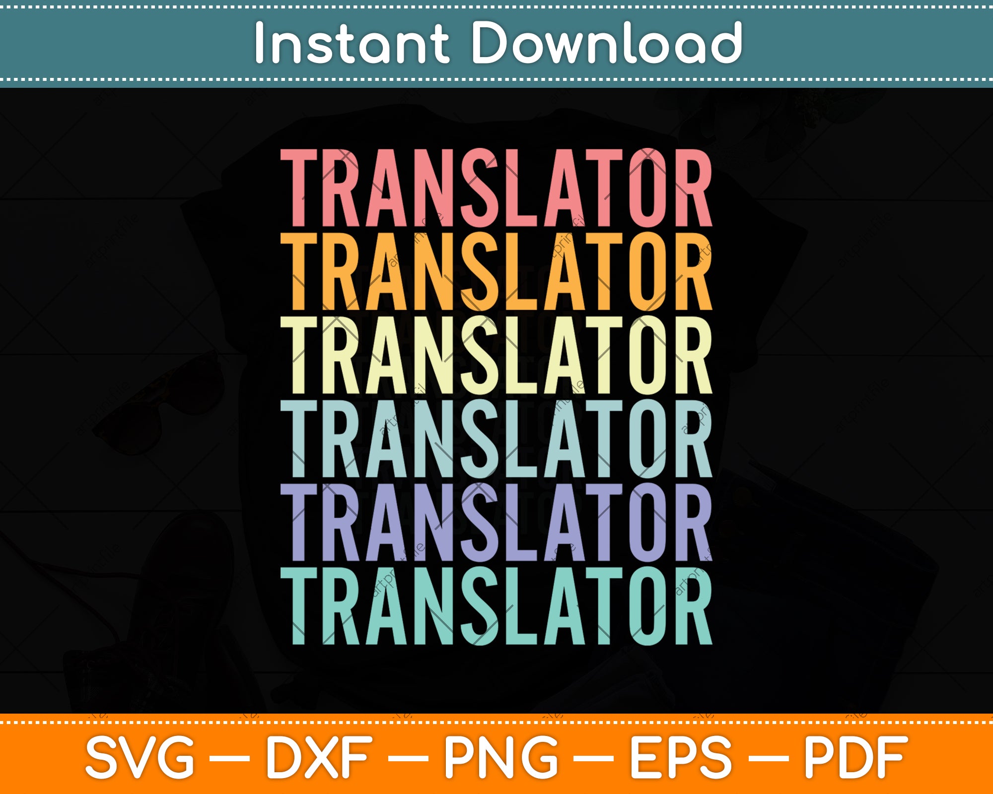 Translator Vintage Retro Svg Cutting File – artprintfile