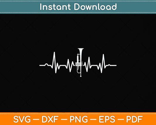 Trumpet Heartbeat Svg Png Dxf Digital Cutting File