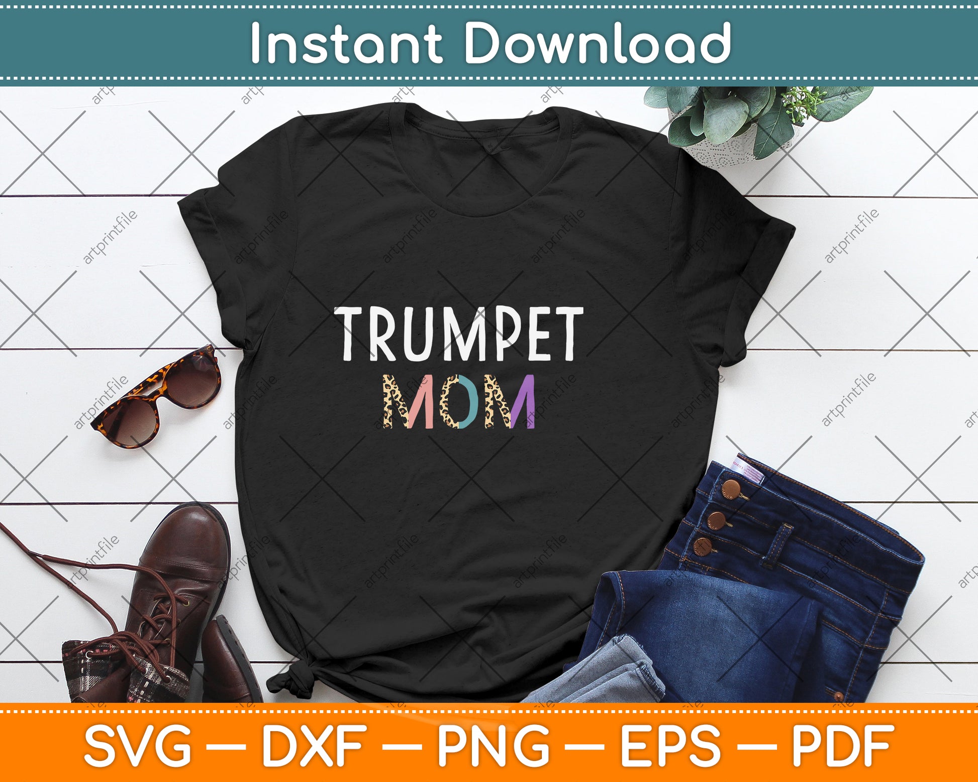 Trumpet Mom - Funny Svg Png Dxf Digital Cutting File
