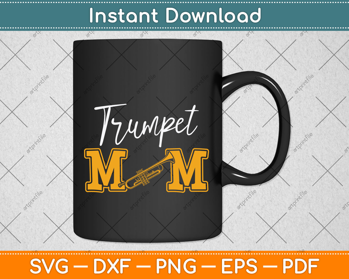 Trumpet Mom Marching Band Mom Svg Png Dxf Digital Cutting File