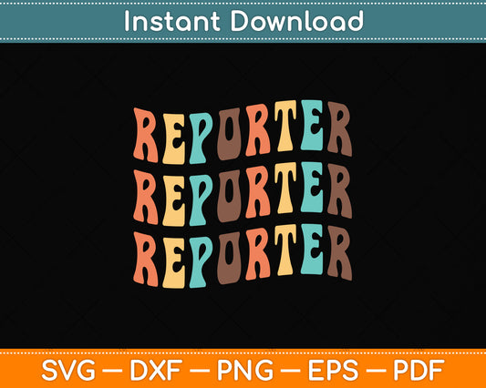 Vintage Retro Reporter Svg Png Dxf Digital Cutting File