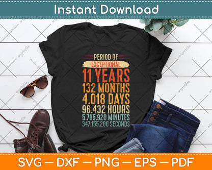 Vintage 11 Years Old 11th Birthday 11 Years Of Being Awesome Svg Cutting File