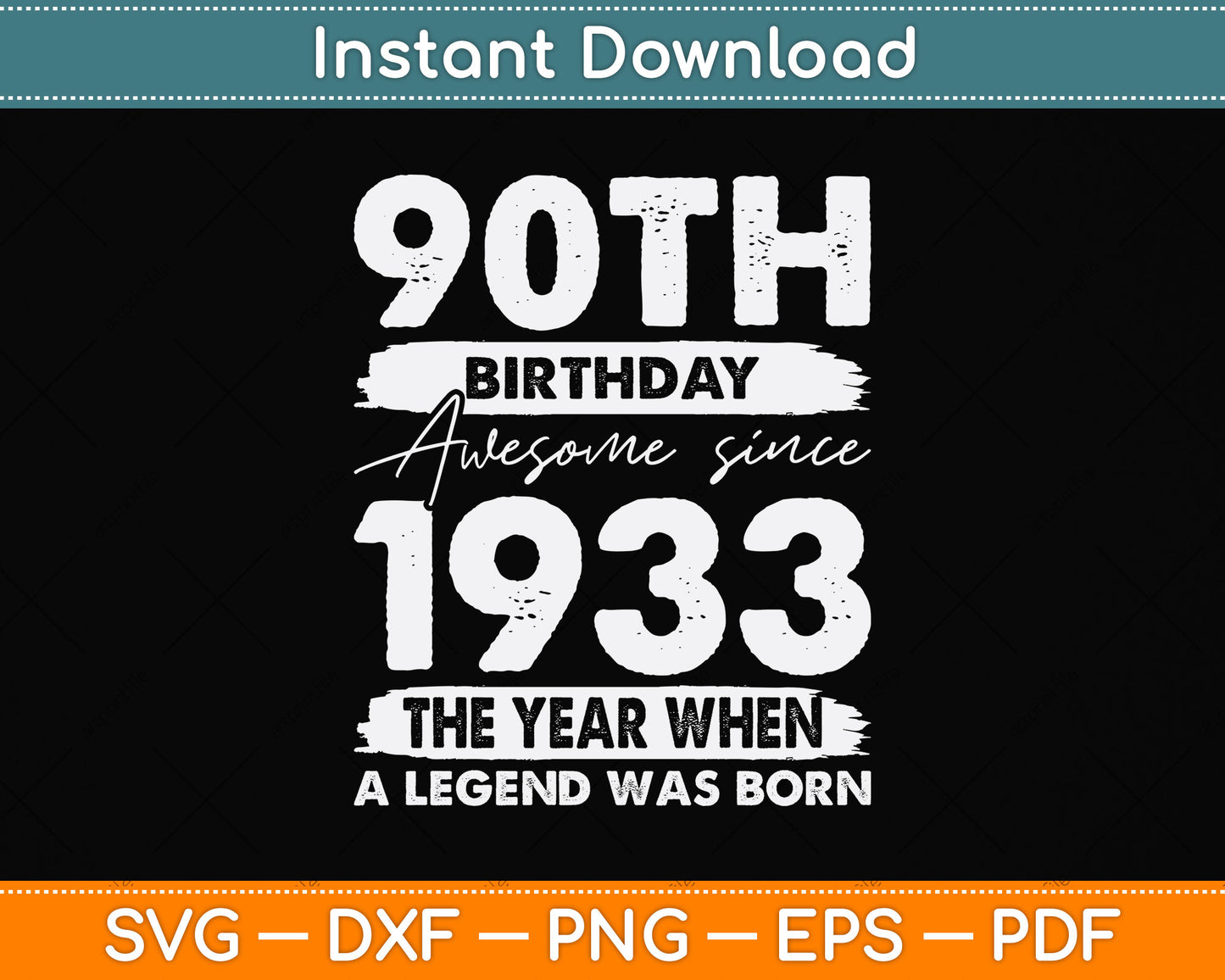 Vintage 1933 Limited Edition 90 Year Old Gifts 90th Birthday Svg Png Dxf Cutting File