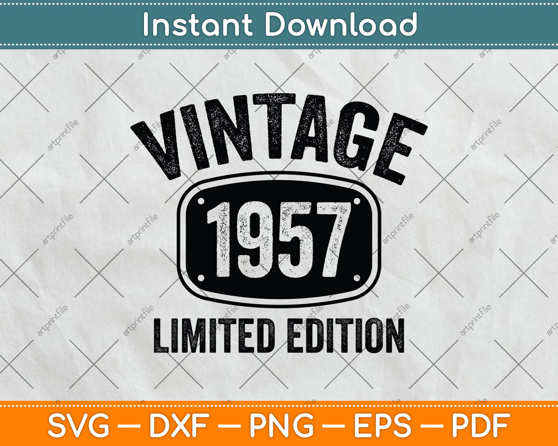 Vintage 1957 Limited Edition 65th Birthday Svg Png Dxf Digital Cutting File
