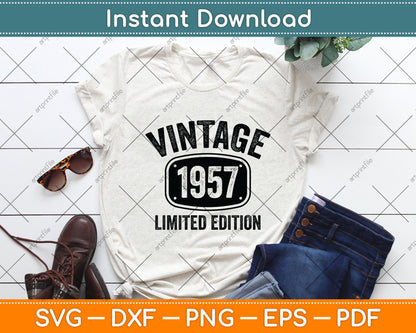 Vintage 1957 Limited Edition 65th Birthday Svg Png Dxf Digital Cutting File